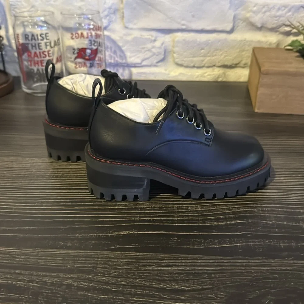 Black vegan leather dress shoes-Boys